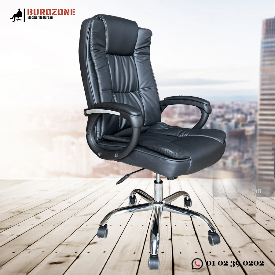 Fauteuil directeur en simili cuir noir