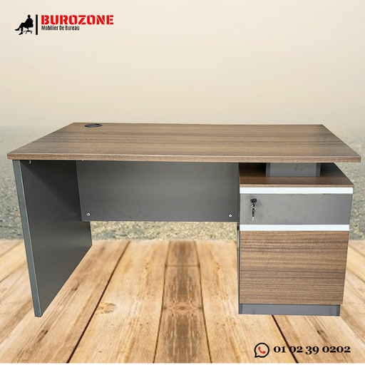 [D-001-12] Bureau agent + tiroir + caisson,  120*60*75cm