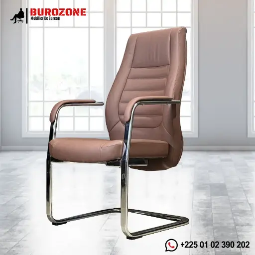 [D-007H-brown] Chaise visiteur directeur simili cuir